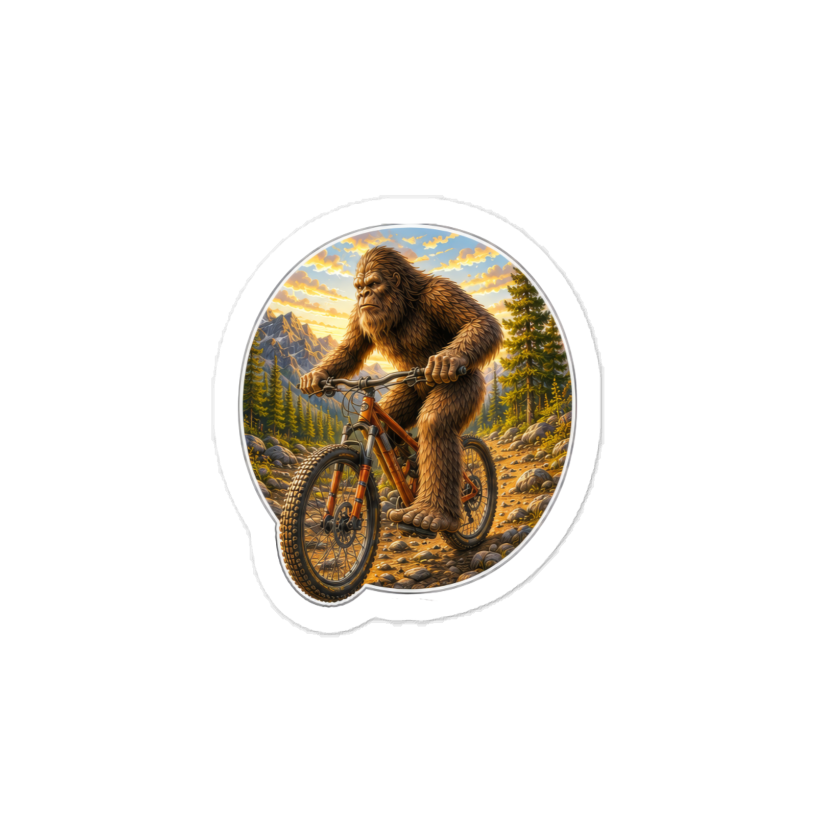 Bigfoot Mountain Bikin' vinyl decals