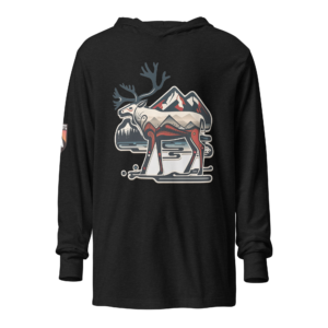 Haida-inspired Mountain Caribou hooded long-sleeve tee