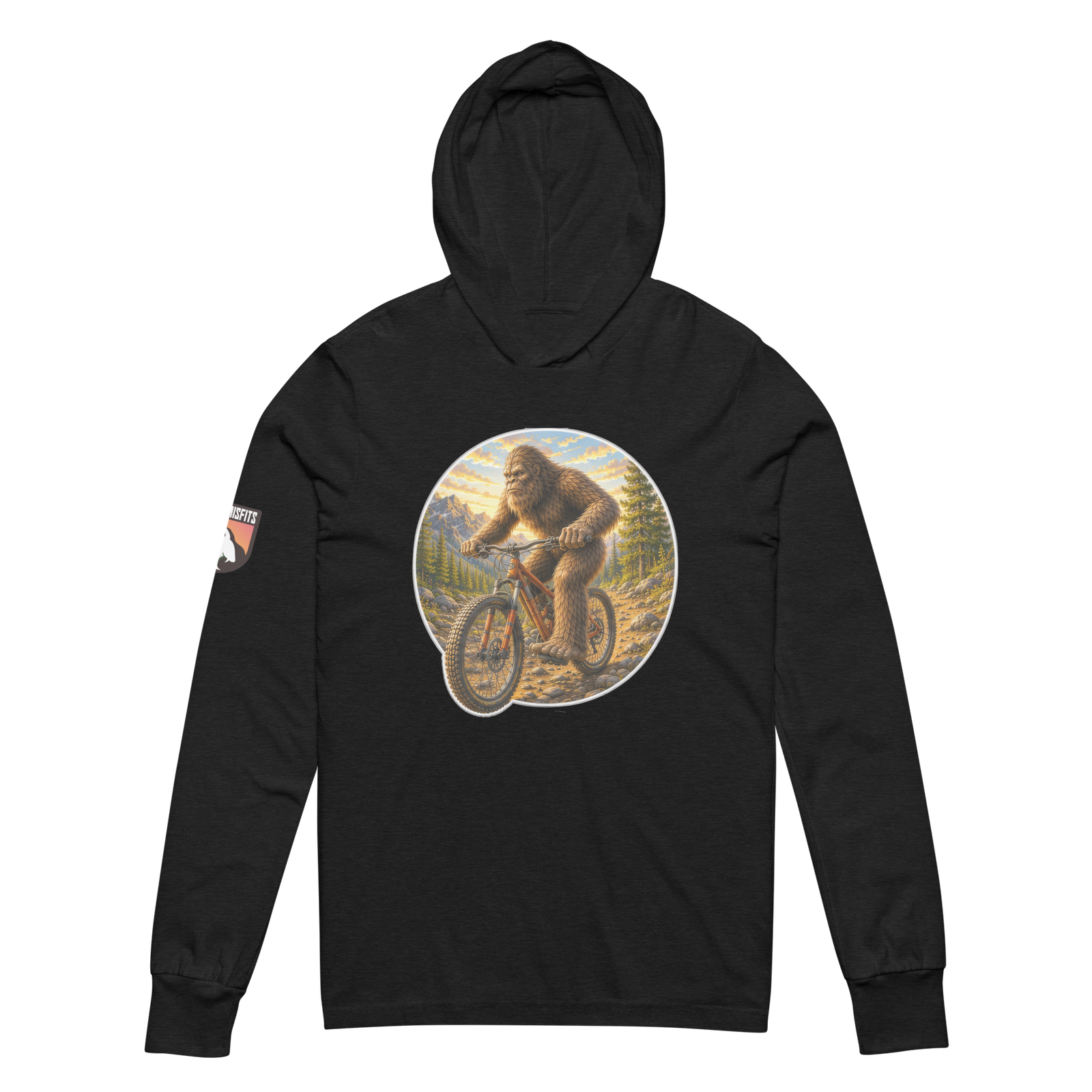 Bigfoot Mountain Bikin' hooded long-sleeve tee - Image 4