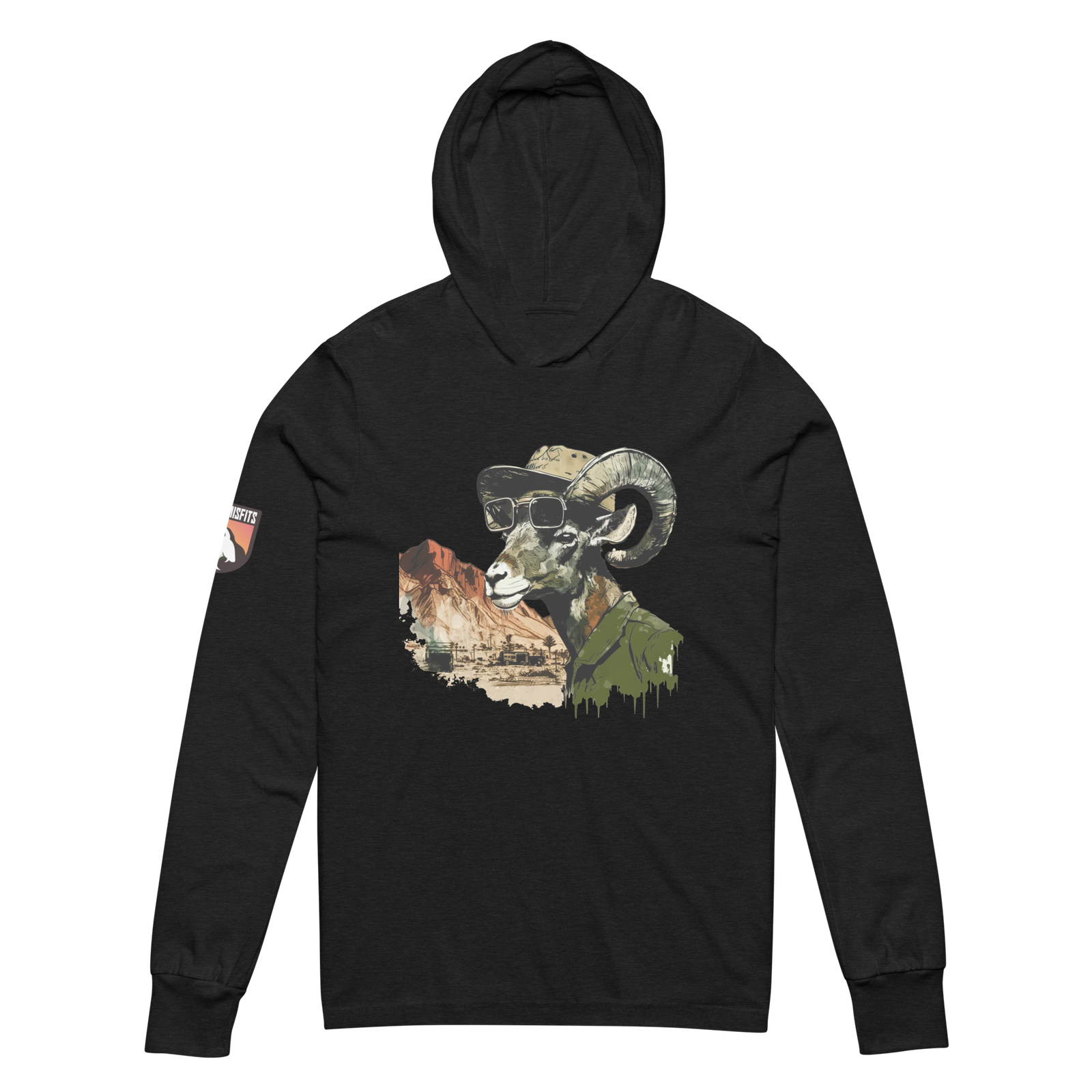 Horns, Highways & Bad Decisions hooded long-sleeve tee - Image 3