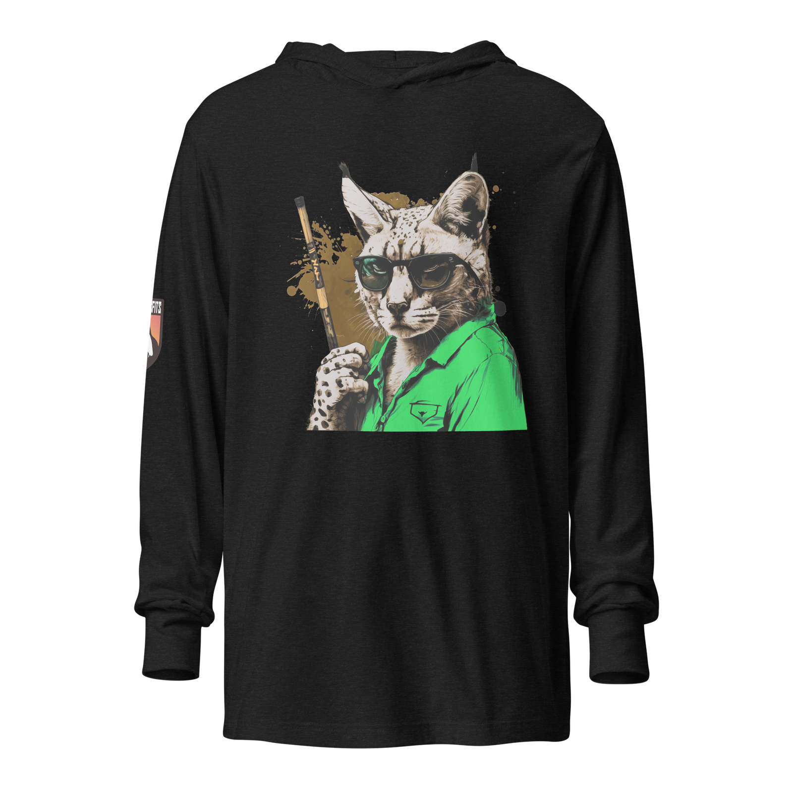 Nine Lives, Zero Regrets hooded long-sleeve tee