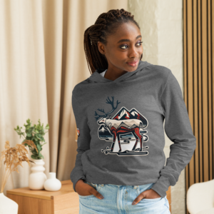 Haida-inspired Mountain Caribou hooded long-sleeve tee