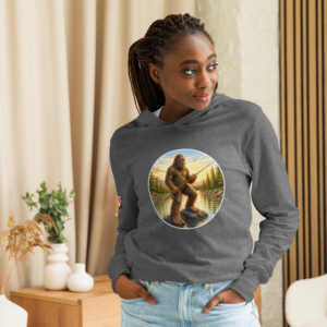 Bigfoot Fishin' hooded long-sleeve tee