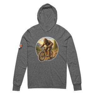 Bigfoot Mountain Bikin' hooded long-sleeve tee