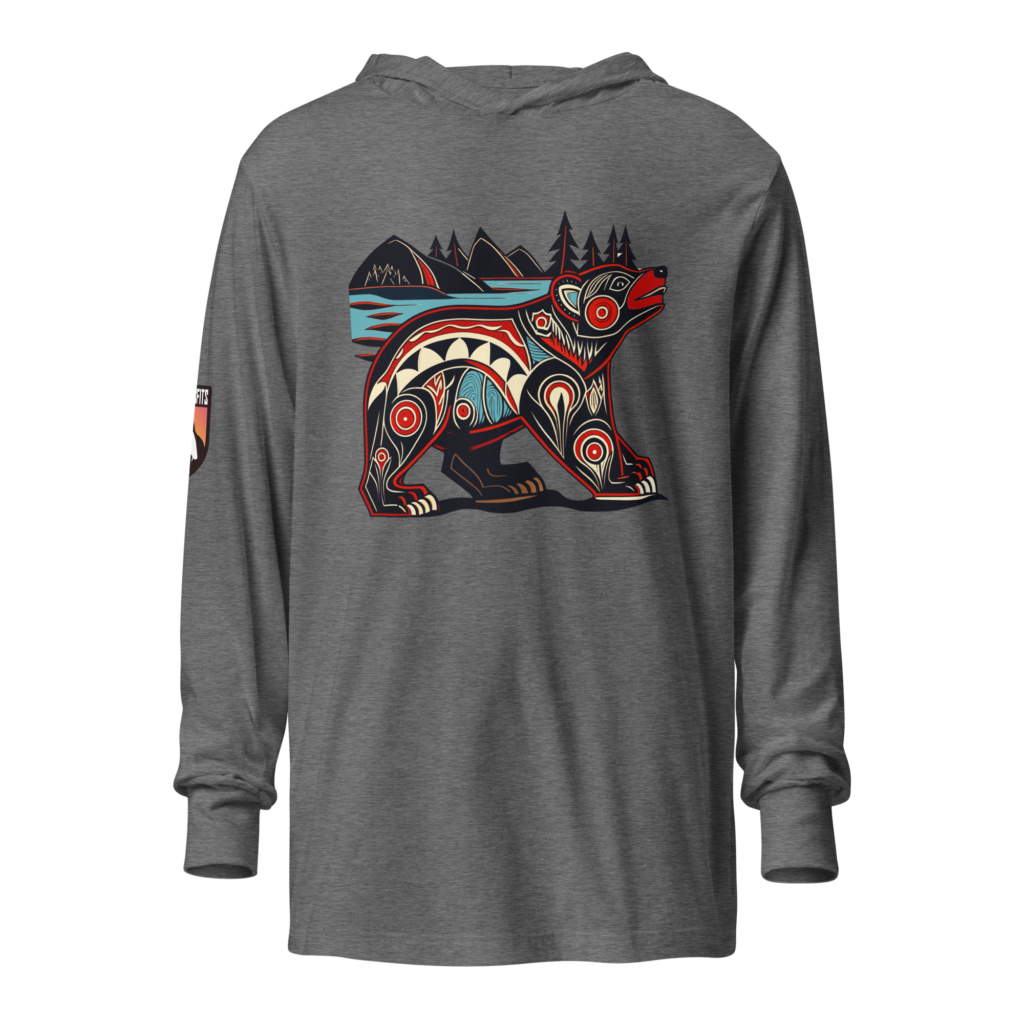 Haida-inspired Grizzly Bear hooded long-sleeve tee