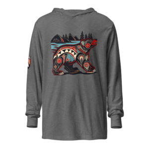 Haida-inspired Grizzly Bear hooded long-sleeve tee