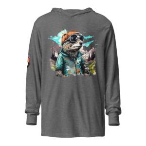 Hipster Marmot hooded long-sleeve tee