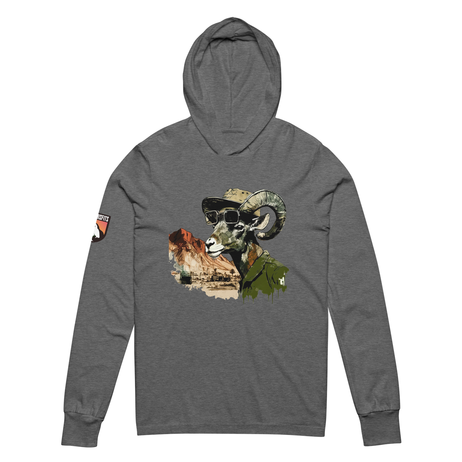 Horns, Highways & Bad Decisions hooded long-sleeve tee