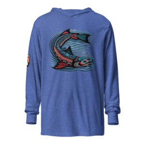 Haida-inspired White Sturgeon hooded long-sleeve tee