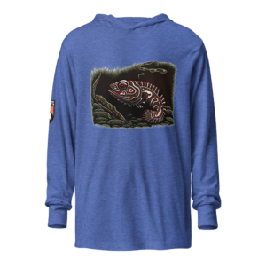 Haida-inspired Cedar Sculpin hooded long-sleeve tee