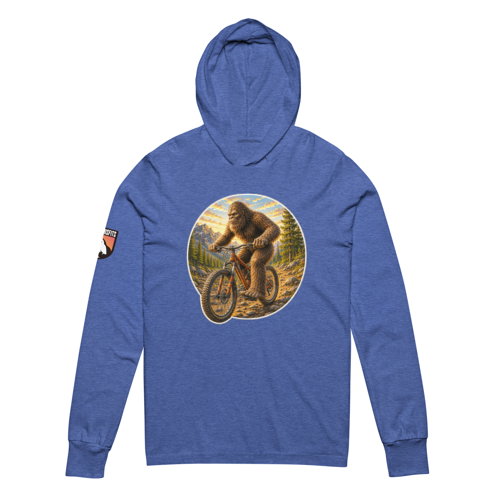 Bigfoot Mountain Bikin' hooded long-sleeve tee - Image 3