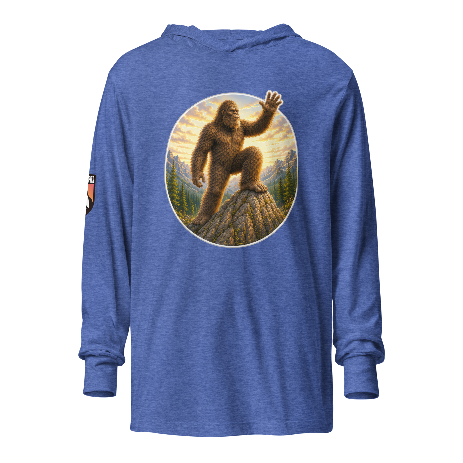 Bigfoot Climbin' hooded long-sleeve tee