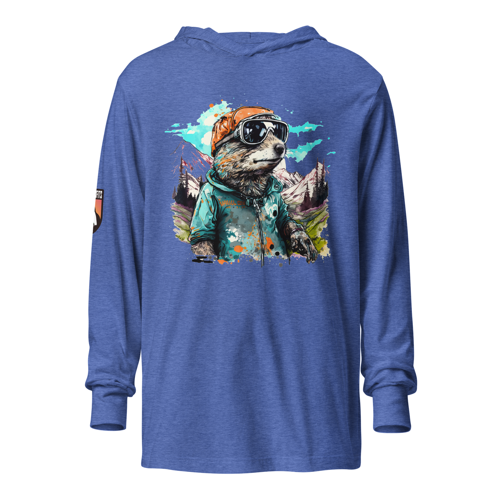 Hipster Marmot hooded long-sleeve tee - Image 3