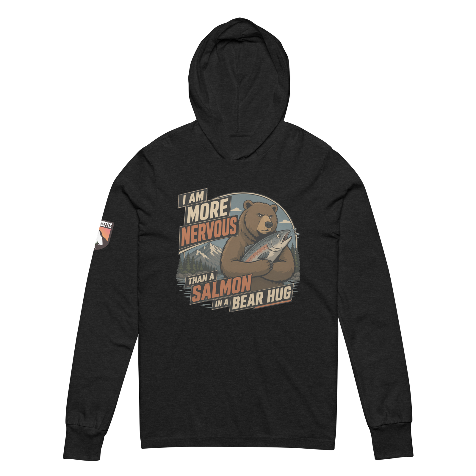 I Am More Nervous Than a Salmon in a Bear Hug hooded long-sleeve tee - Image 2